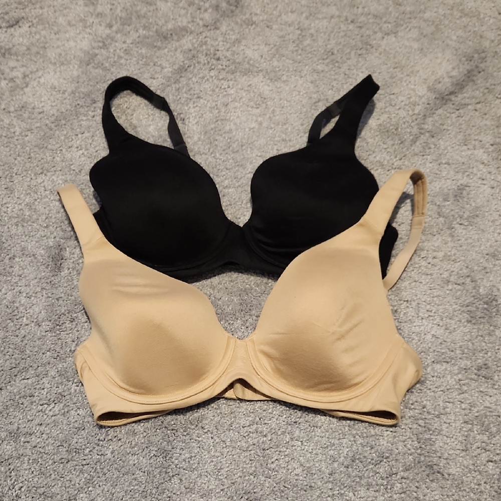 Vanity Fair Extra Coverage Bras 2 Pack Size 34C Black And Nude